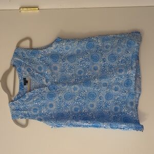 Talbot's linen blue and white top